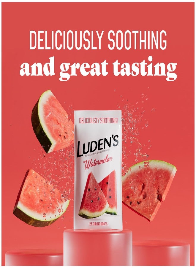 Luden's Watermelon Cough Throat Drops, Pectin Lozenge/Oral Demulcent, 25-Count per Pack (6-Pack) - Image 2